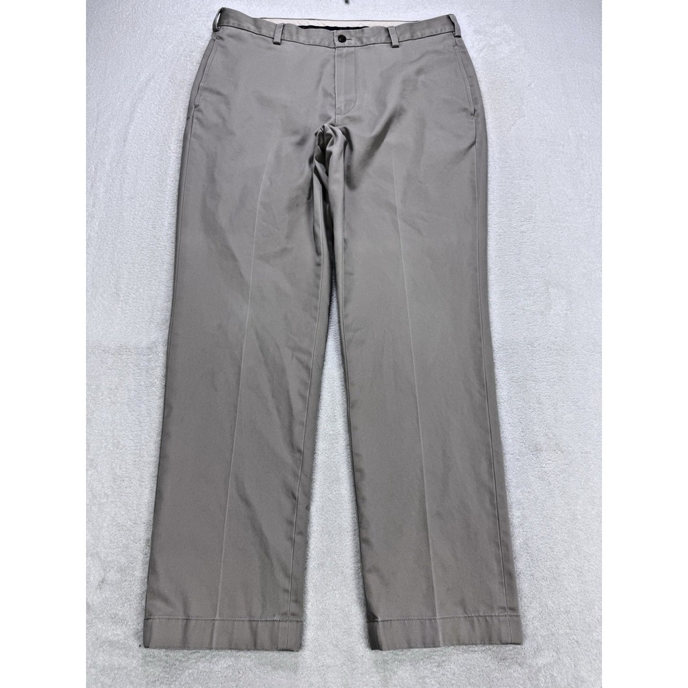Brooks Brothers Pants Mens 36x32 Khaki Flat Front Advantage Chino Clark Stretch